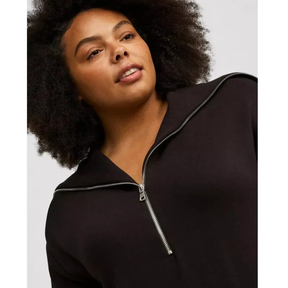 NWT Torrid 2 Black Scuba Quarter Zip Mini Dress 2X 18 20